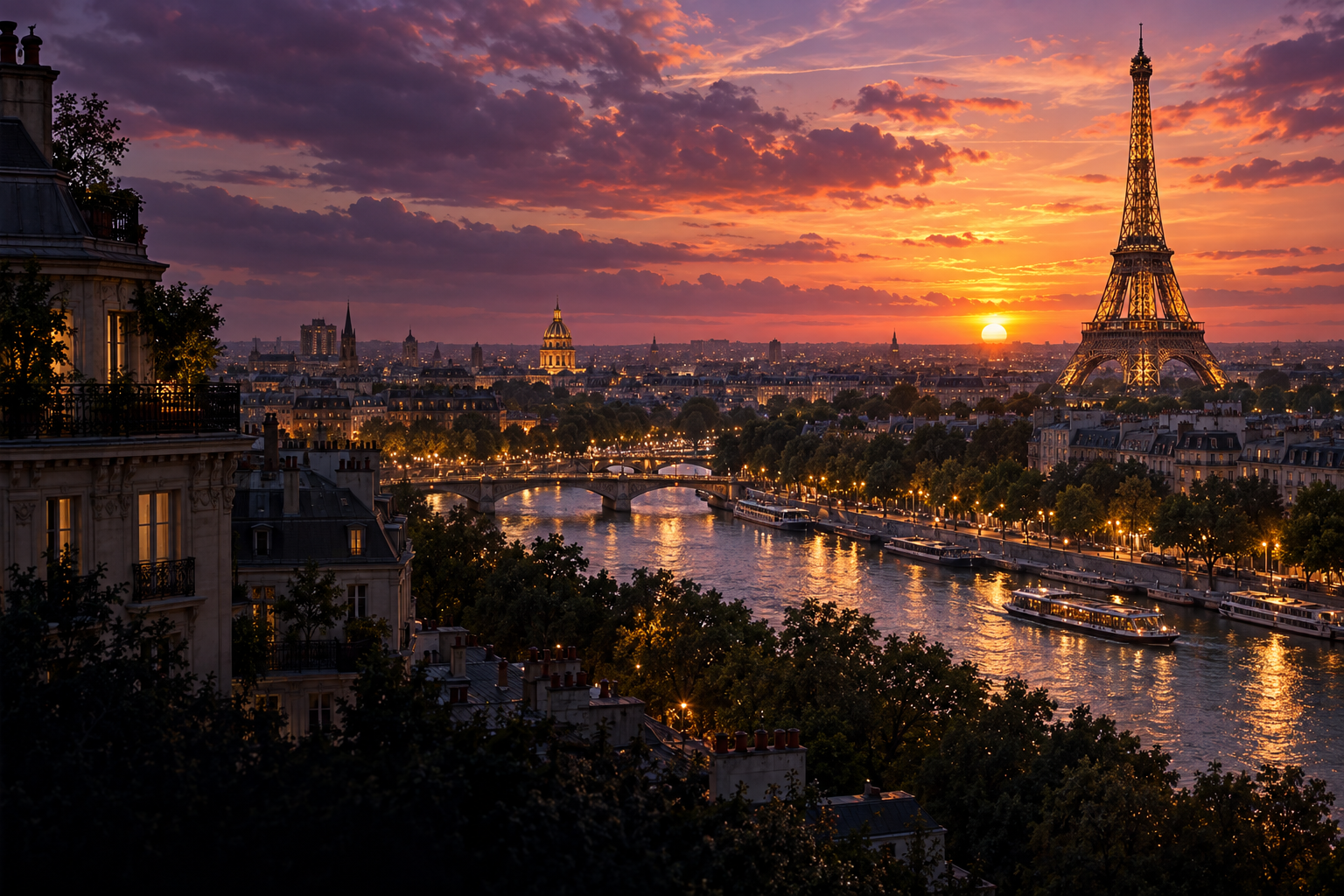 Paris at sunset